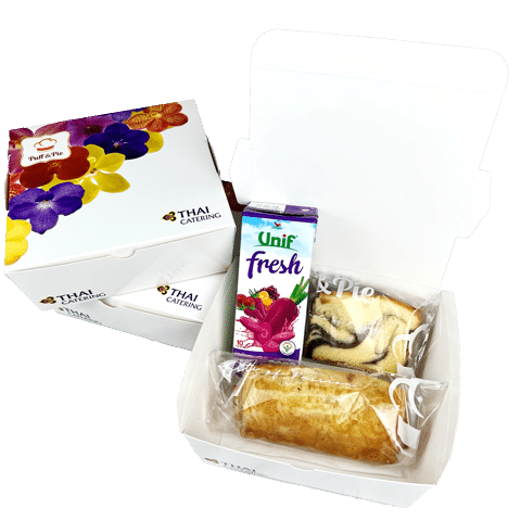 Puff and Pie Snack Box - Chicken Sausage Roll with Marble Cake